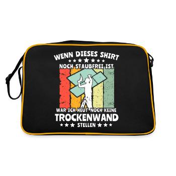 Trockenbauer Trockenbaumonteur Trockenbau - Retro Tasche - Schwarz/Gold - Hinten