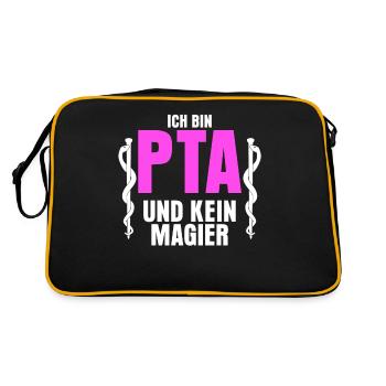 PTA Spruch Apothker Apotheke - Retro Tasche - Schwarz/Gold - Hinten