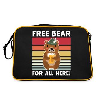 Beer Bear Beer Sayings Boozing Toasts - Retro Bag - black/gold - Back