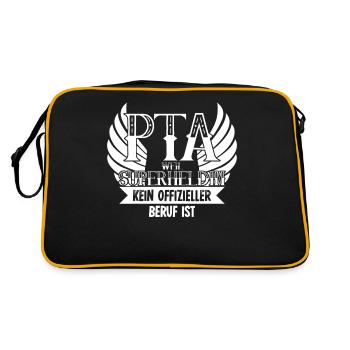 PTA Superheldin Pharmazie Apotheke - Retro Tasche - Schwarz/Gold - Hinten