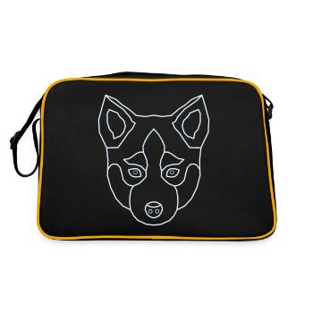 Sibérie Husky Animal Motif Art Dog Print - Sac Retro - noir/or - Dos