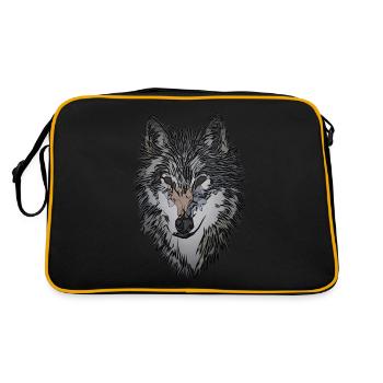 Sibérie Husky Animal Motif Art Dog Print - Sac Retro - noir/or - Dos