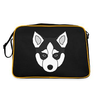 Sibérie Husky Animal Motif Art Dog Print - Sac Retro - noir/or - Dos