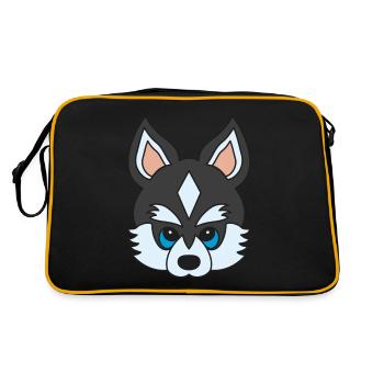 Sibérie Husky Animal Motif Art Dog Print - Sac Retro - noir/or - Dos