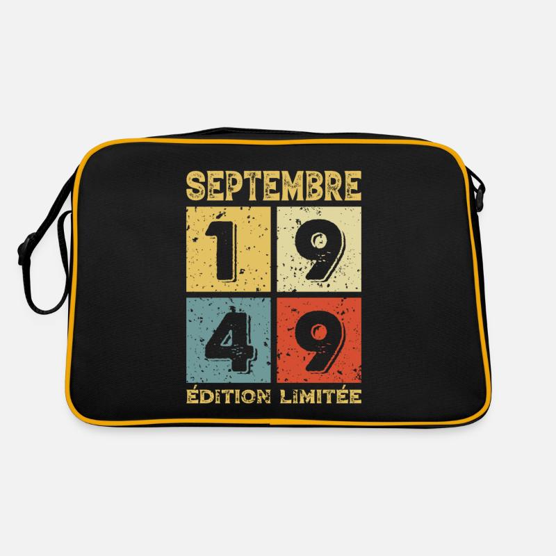 Septembre 1949 Original Idée Cadeau Anniversaire - Sac Retro - noir/or