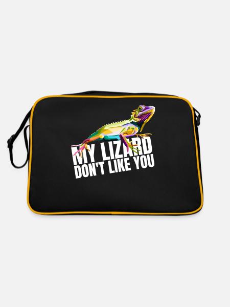 Lizard Doesn't Like You, You Gecko's Reptile Dragon - Retro Bag - black/gold - Back