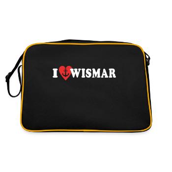 I Love Wismar - Retro Bag - black/gold - Back