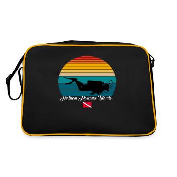 Northern Mariana Islands Scuba Diving Gift - Retro Bag - black/gold - Back