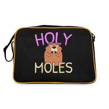 Holey Moles Animal Pun Moles - Retro Bag - black/gold - Back