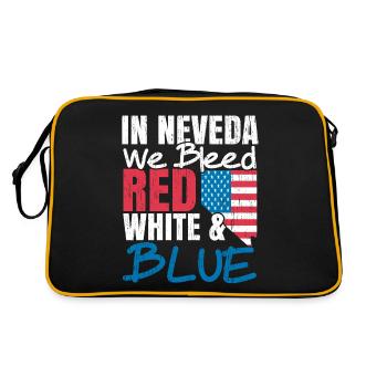 Dans le Nevada, nous saigneons blanc et bleu USA Amérique - Sac Retro - noir/or - Dos