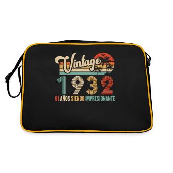Vintage 1932 Anniversaire 91 ans D'être Awesome - Sac Retro - noir/or - Dos