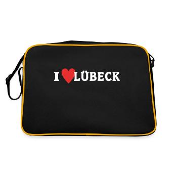 I Love Lübeck Liebe - Retro Bag - black/gold - Back