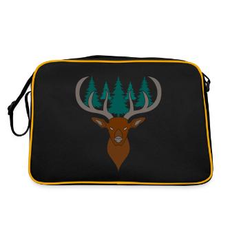 Bois de cerf rouge avec des bois de cerf - Sac Retro - noir/or - Dos