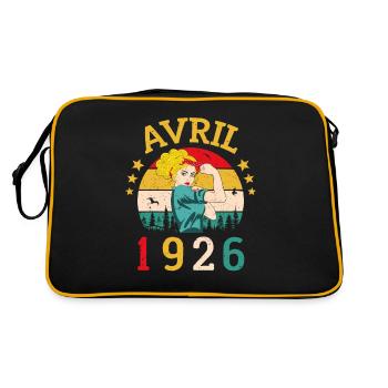 Avril 1926 Anniversaire Idée Cadeau Vintage 1926 - Sac Retro - noir/or - Dos