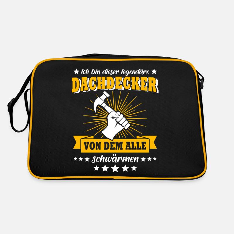 Dachdecker Handwerker Dachdecken Retro Tasche