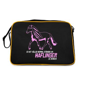 Haflinger Haflingers - Retro Tasche - Schwarz/Gold - Hinten