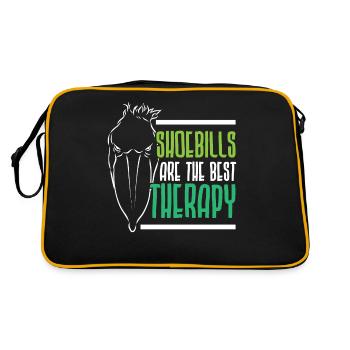 Schuhschnäbel sind die beste Therapie Klapperstorc - Retro Tasche - Schwarz/Gold - Hinten