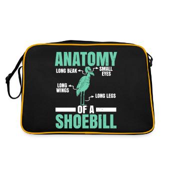 Anatomie eines Schuhschnabel-Storchs Walfischkopf- - Retro Tasche - Schwarz/Gold - Hinten