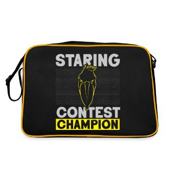 Staring Contest Champion Shoebill Stork Walf - Retro Bag - black/gold - Back