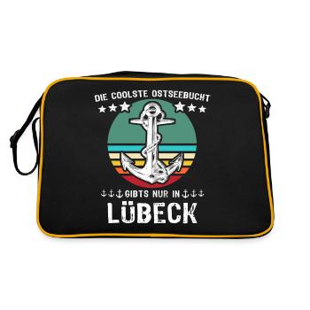 Lübeck Hansestadt Luebeck - Retro Tasche - Schwarz/Gold - Hinten