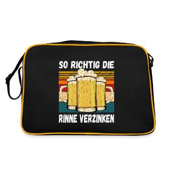 So richtig schön die rinne Verzinken Trinkspruch - Retro Tasche - Schwarz/Gold - Hinten