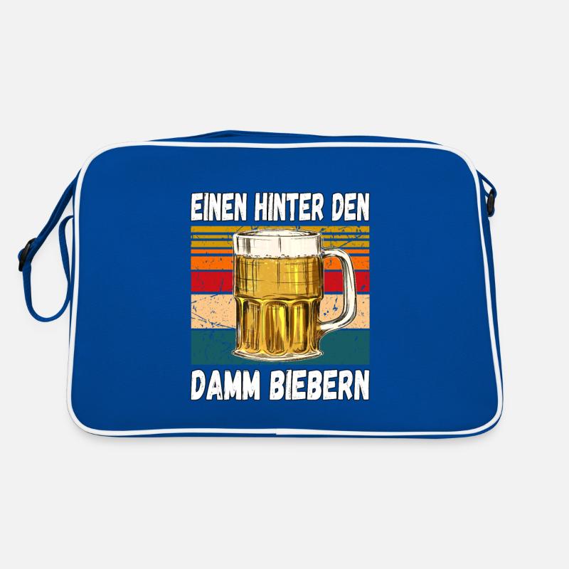 Einen Hinter den Damm Biebern Witziger Trinkspruch Retro Tasche