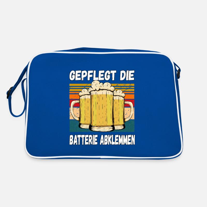 Gepflegt die Batterie Abklemmen Fun Trinkspruch Retro Tasche
