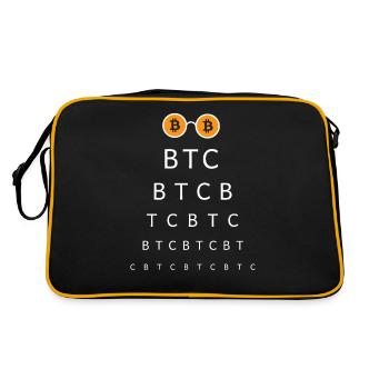 Bitcoin Sign Vision Test Virtuelle Währungsbrille - Retro Tasche - Schwarz/Gold - Hinten