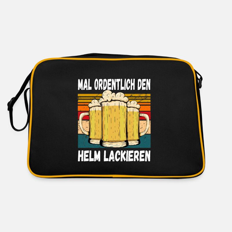 Mal Ordentlich den Helm Lackieren Witziger Spruch Retro Tasche