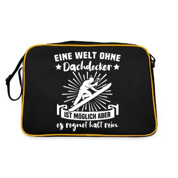 Dachdecker Dachdecken - Retro Tasche - Schwarz/Gold - Hinten