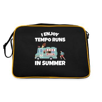 I Enjoy Tempo Runs In The Heat - Marathonläuferin - Retro Tasche - Schwarz/Gold - Hinten