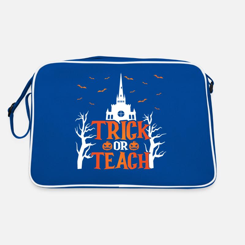 Süßes oder Saures Halloween Kürbis Fledermäuse Retro Tasche