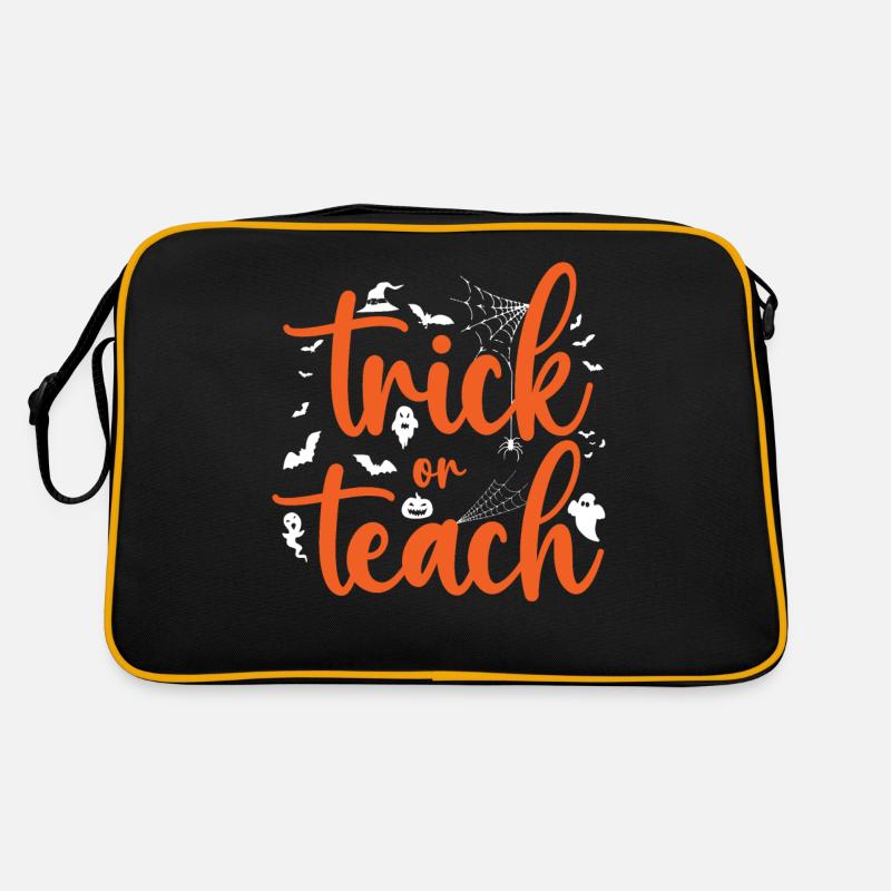 Süßes oder Saures Halloween Kürbis Fledermäuse Retro Tasche