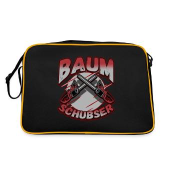 Baumschubser Forstwirt Geschenk Holzfäller - Retro Tasche - Schwarz/Gold - Hinten