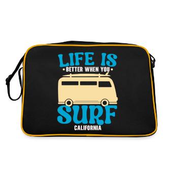 Life Is Better When You Surf USA California Surfe - Retro Bag - black/gold - Back