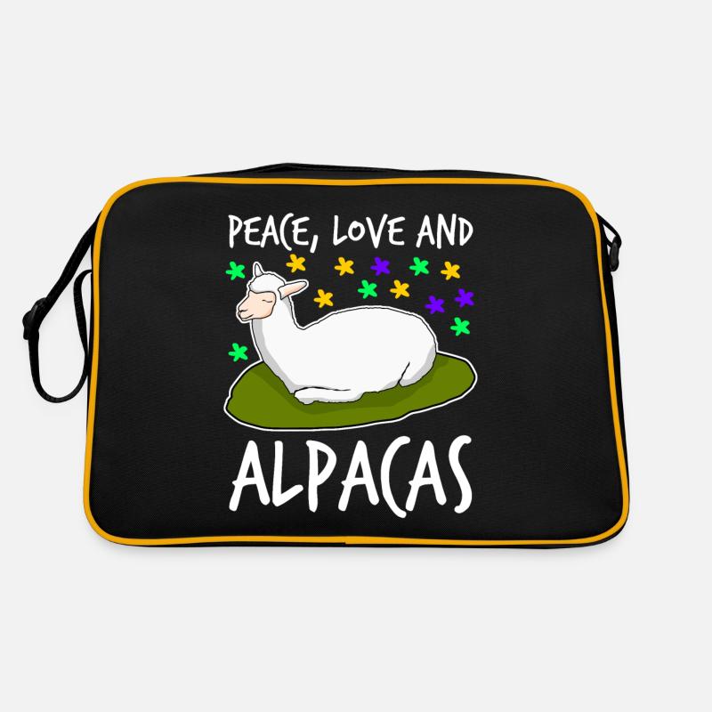 Alpaca Alpacas - Retro Tasche - Schwarz/Gold