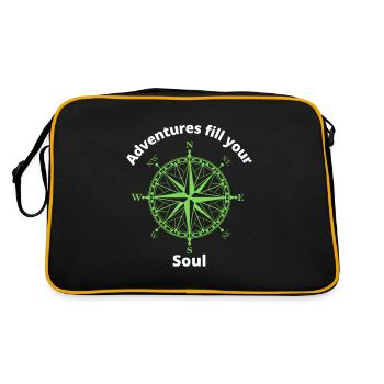Adventures fill the soul - Retro Bag - black/gold - Back