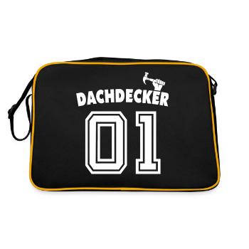 Dachdecker Dachspengler Dachklempner - Retro Tasche - Schwarz/Gold - Hinten