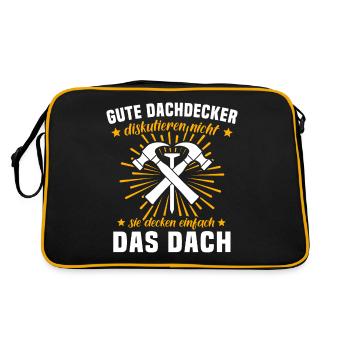 Dachdecker Dachspengler Dachklempner - Retro Tasche - Schwarz/Gold - Hinten