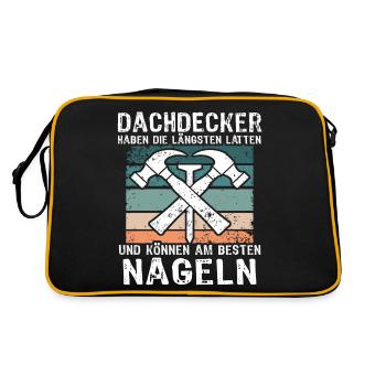 Dachdecker Dachspengler Dachklempner - Retro Tasche - Schwarz/Gold - Hinten