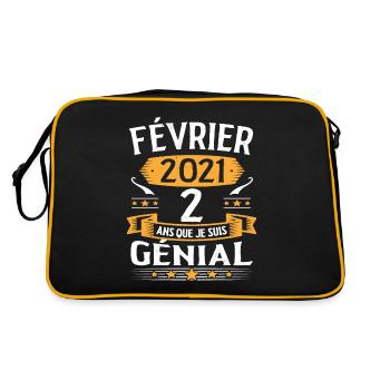 Février 2021 2 Ans Que Je Suis Génial Anniversaire - Sac Retro - noir/or - Dos