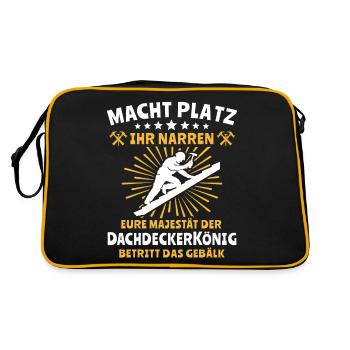 Dachdecker Dachspengler Dachklempner - Retro Tasche - Schwarz/Gold - Hinten