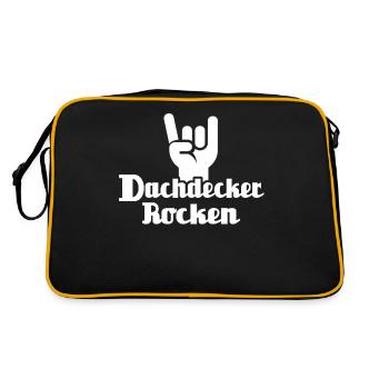 Dachdecker Dachspengler Dachklempner - Retro Tasche - Schwarz/Gold - Hinten