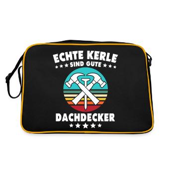 Dachdecker Dachspengler Dachklempner - Retro Tasche - Schwarz/Gold - Hinten