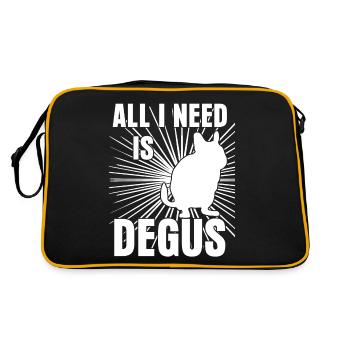 Degu I need Degus - Retro Bag - black/gold - Back
