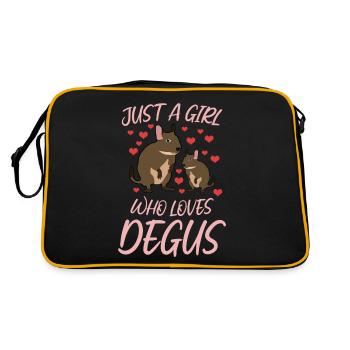 Degu Heart Degus - Retro Bag - black/gold - Back