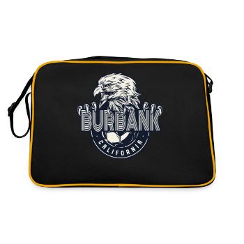 Burbank California Eagle Beliebtes Platz-Fußball - Retro Tasche - Schwarz/Gold - Hinten