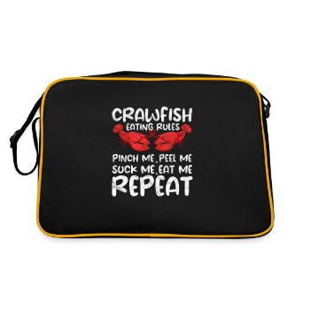 Crawfish Crawfish Seafood Crab Gift - Retro Bag - black/gold - Back