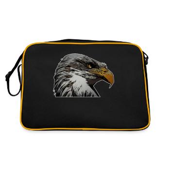 Bird of Prey Animal Eagle Motif with Bird Motif - Retro Bag - black/gold - Back