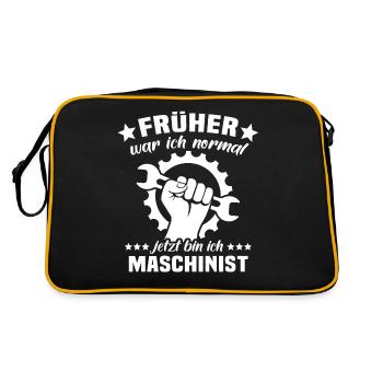 Maschinist - Retro Tasche - Schwarz/Gold - Hinten